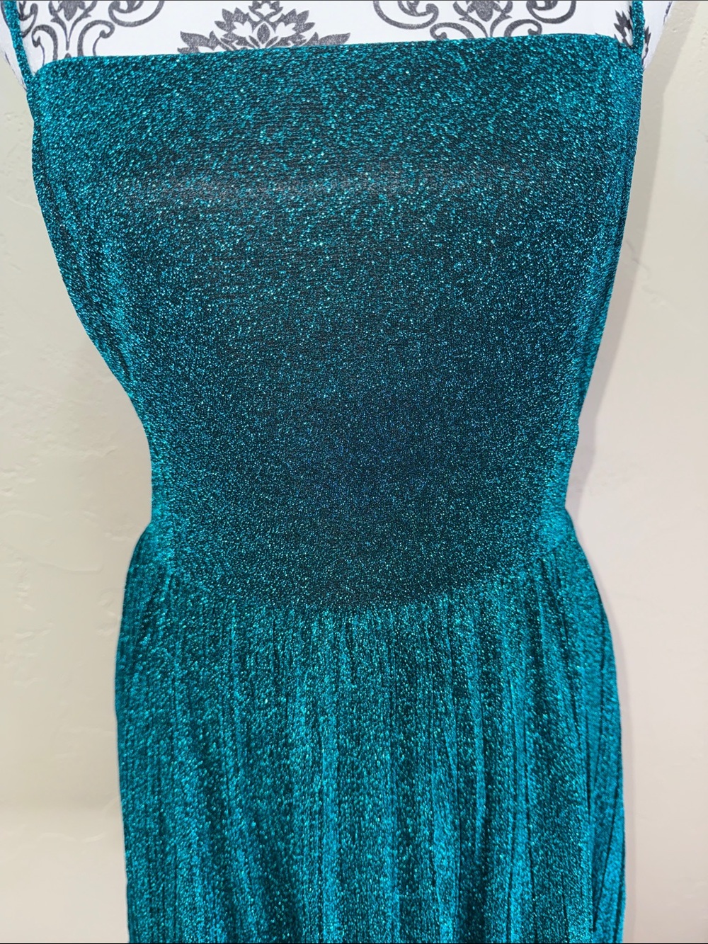 Lulus Party Era Emerald Sparkly Lace-Up Pleated Skater Dress Size XL Cocktail - Picture 6 of 15